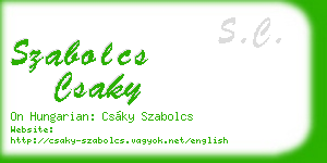 szabolcs csaky business card