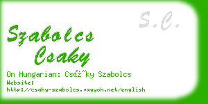 szabolcs csaky business card